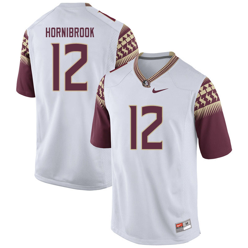 Men #12 Alex Hornibrook Florida State Seminoles College Football Jerseys Sale-White
